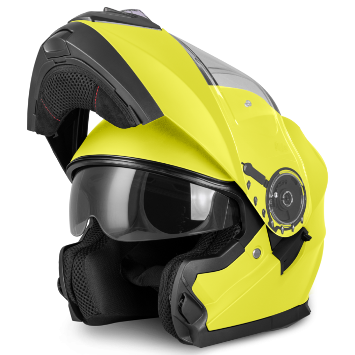 fluorescent yellow motorcycle helmet Arai Signet-X - - Size XL achieved by using an interior head liner that combines thicker front and rear pads with thinner side pads Leatt Moto 3.5 Neon Yellow